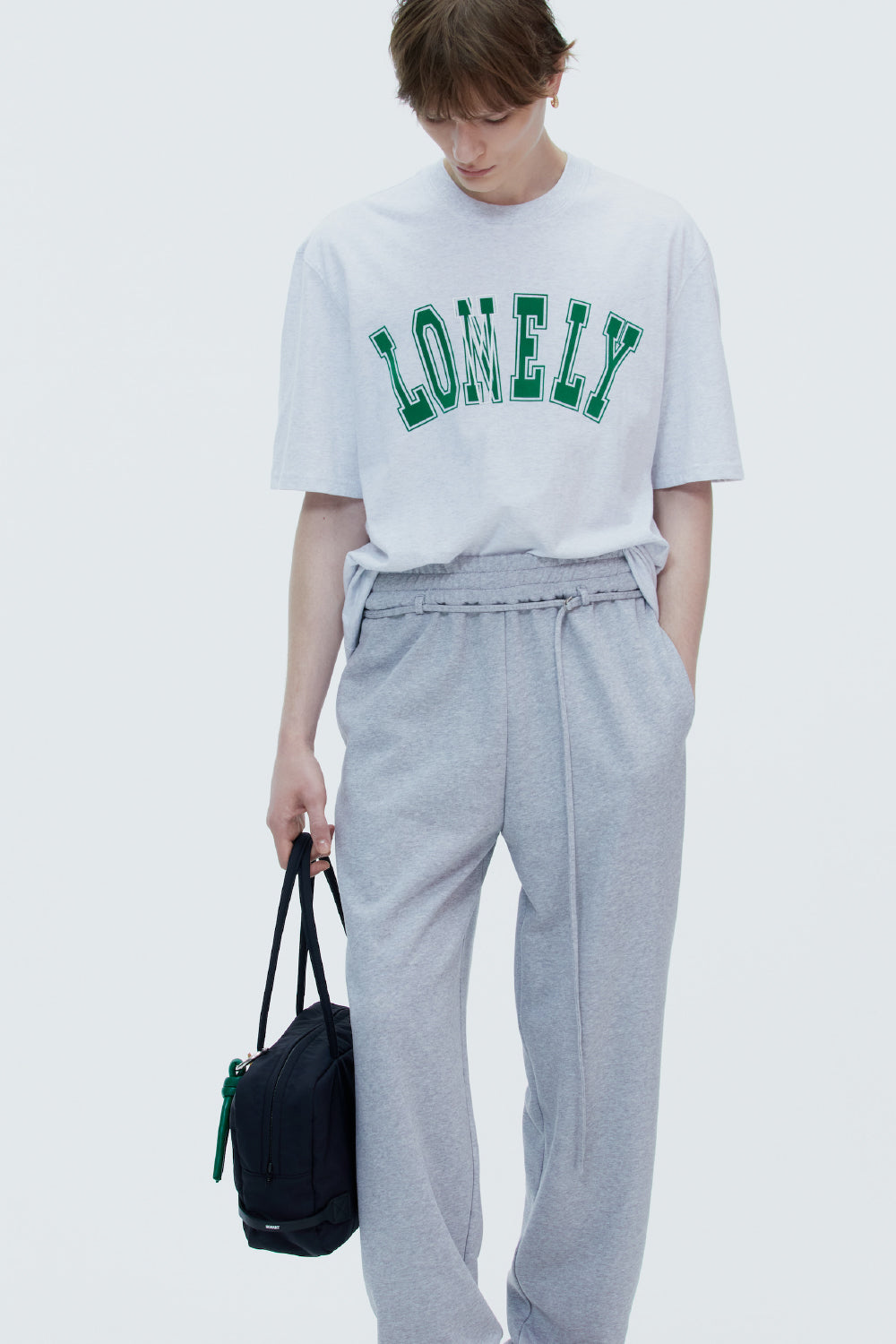 LONELY/LOVELY SHORT SLEEVE T SHIRT ASH GRAY-GREEN