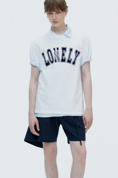 LONELY/LOVELY SHORT SLEEVE T SHIRT WHITE-NAVY