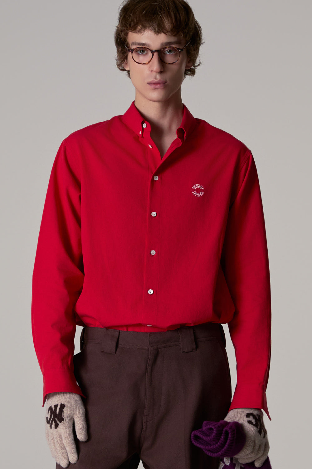 LOGO OXFORD SHIRT RED