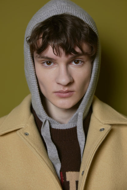 VARSITY MINIMAL WOOL JUMPER BEIGE