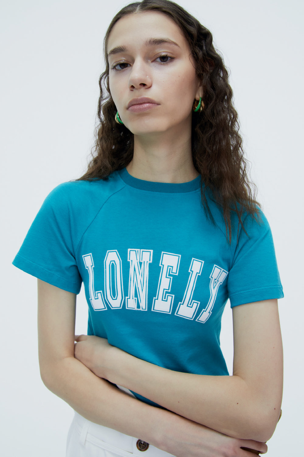 LONELY/LOVELY BABY T SHIRT RESORT-TEEL GREEN