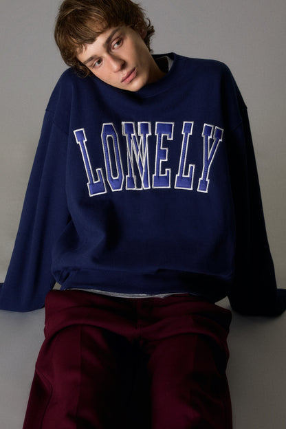 LONELY/LOVELY FLUFF SWEATSHIRT NAVY-BLUE