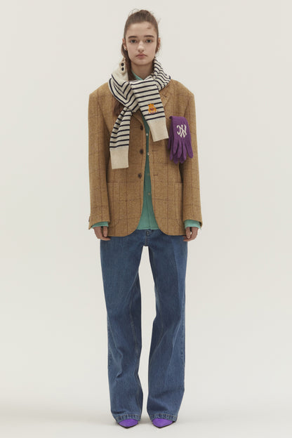 WASHED LOOSE FIT DENIM PANTS MID BLUE