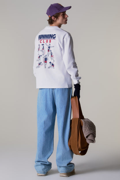 WASHED LOOSE FIT DENIM PANTS LIGHT BLUE