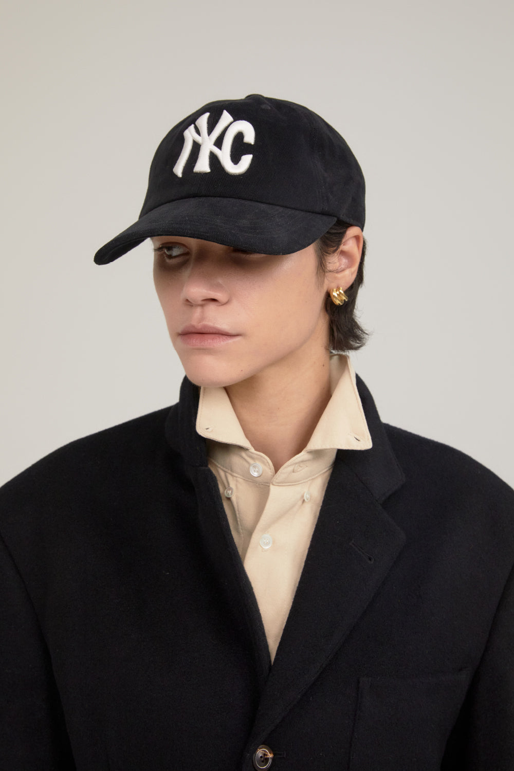 NYC HEAVY COTTON BALL CAP BLACK