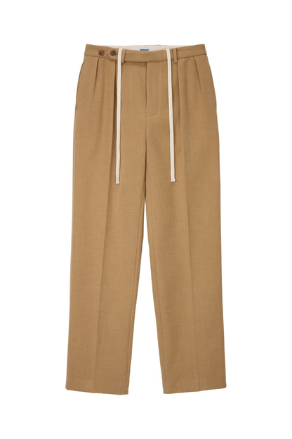 EASY PLEAT WOOL TROUSERS BEIGE