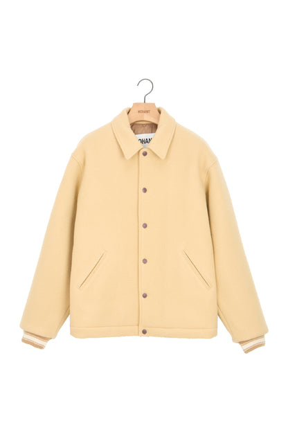 VARSITY MINIMAL WOOL JUMPER BEIGE