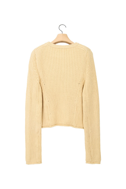 NYC RIBBED CROP KNIT MUSTARD