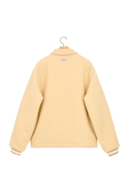 VARSITY MINIMAL WOOL JUMPER BEIGE