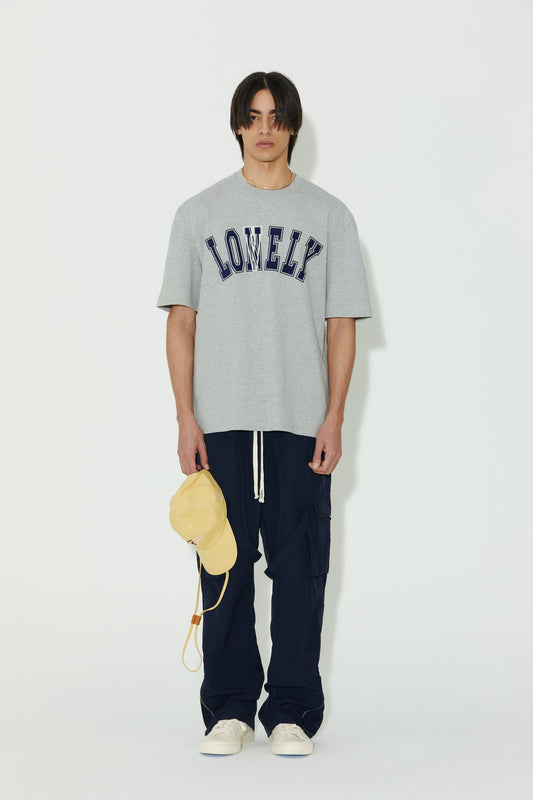 LONELY/LOVELY SHORT SLEEVE T SHIRT GRAY NAVY